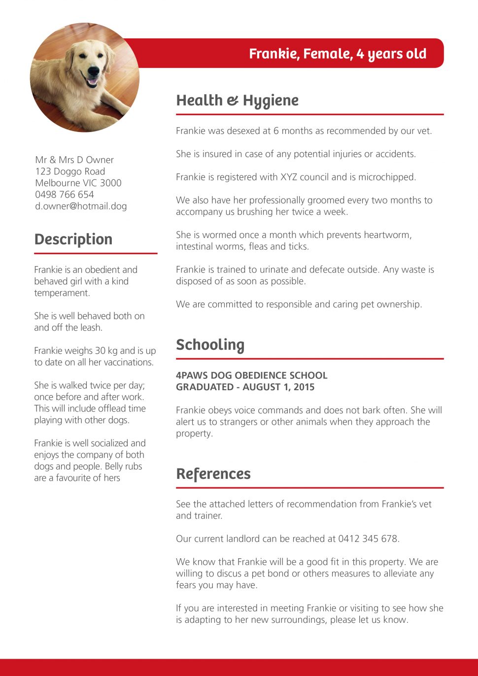 What To Put On A Pet Resume Little Real Estate