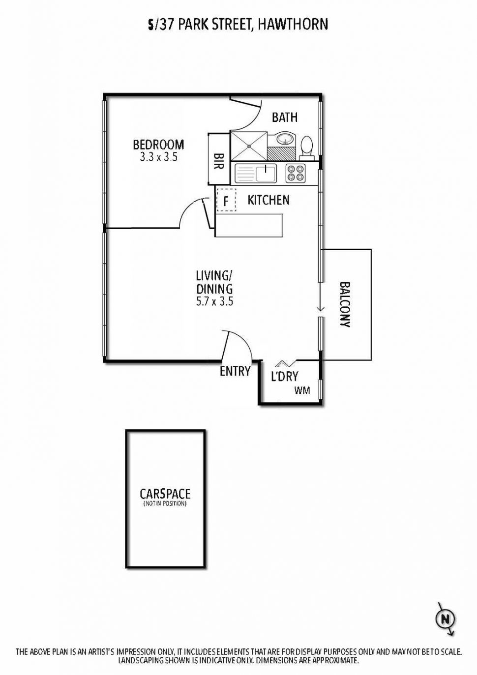 1 Bedroom Apartment For Sale 5/37 Park Street HAWTHORN VIC Little