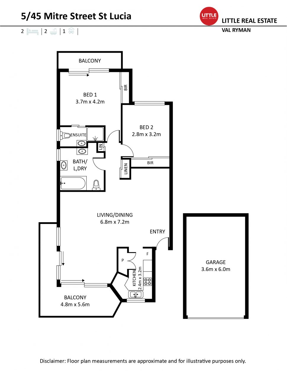 Little Real Estate 2 Bedroom Unit For Sale 5/45 Mitre Street ST…